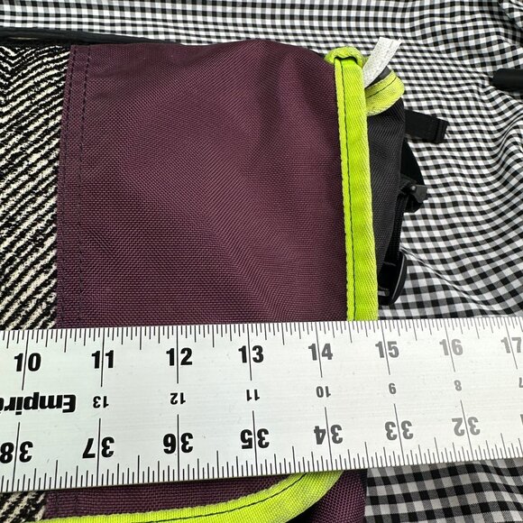 Timbuk2 Custom Black Herringbone Purple Green Messenger Travel Work Bag - Picture 2 of 6